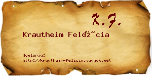 Krautheim Felícia névjegykártya